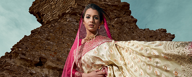 4 Metallic Detail Saris for your traditional wedding